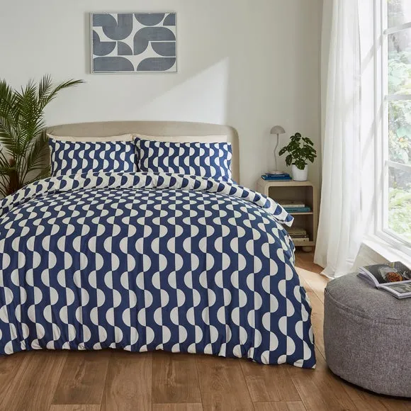 Duvet Cover & Pillowcase Set - Blue, Polyester
