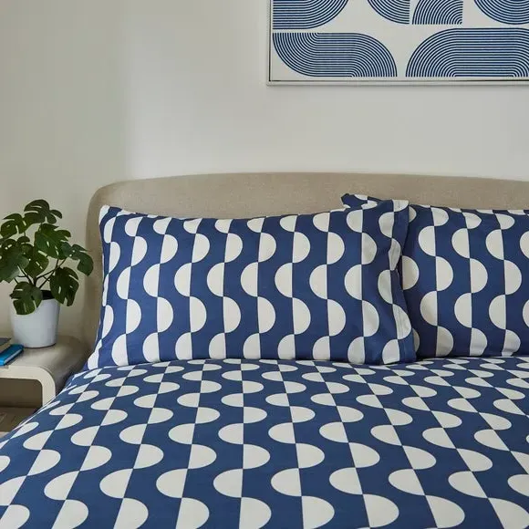 Duvet Cover & Pillowcase Set - Blue, Polyester