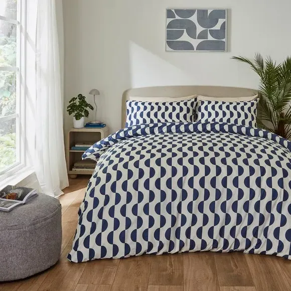 Duvet Cover & Pillowcase Set - Blue, Polyester
