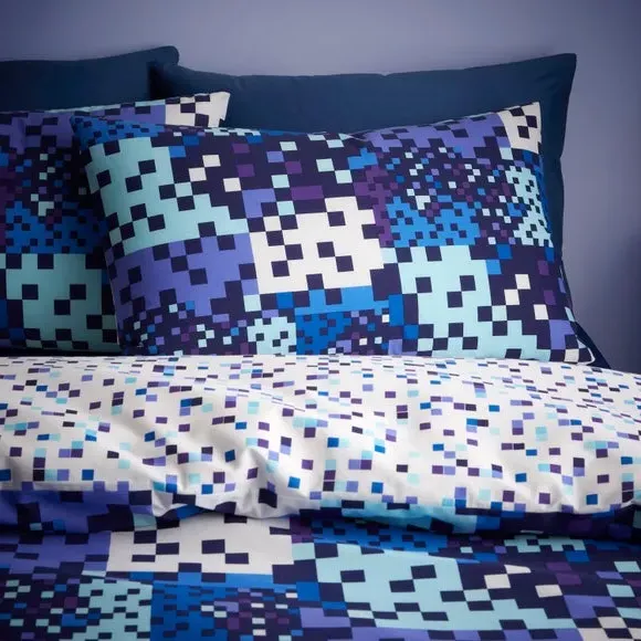 Duvet Cover & Pillowcase Set - Blue, Reversible