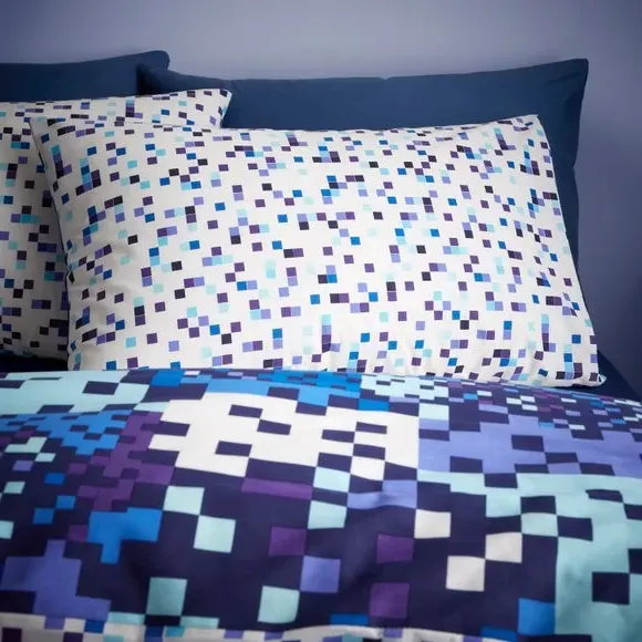 Duvet Cover & Pillowcase Set - Blue, Reversible