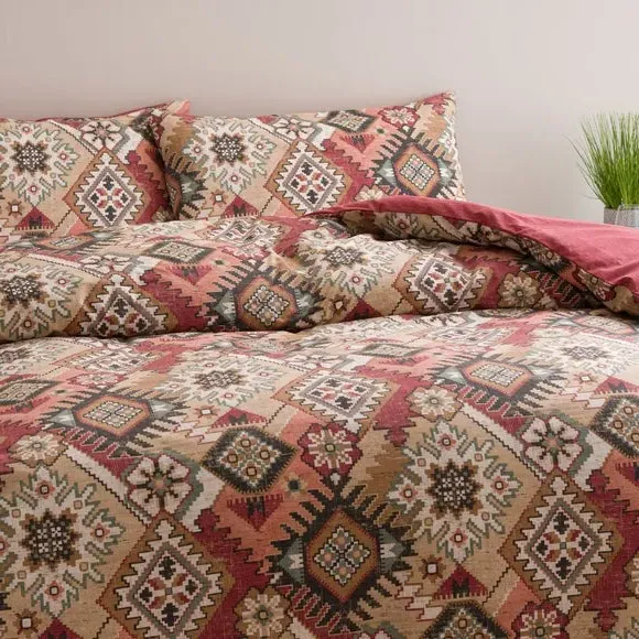 Duvet Cover & Pillowcase Set - Brown, Cotton