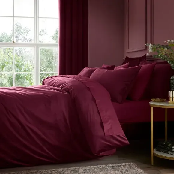 Duvet Cover & Pillowcase Set - Cranberry, Velour
