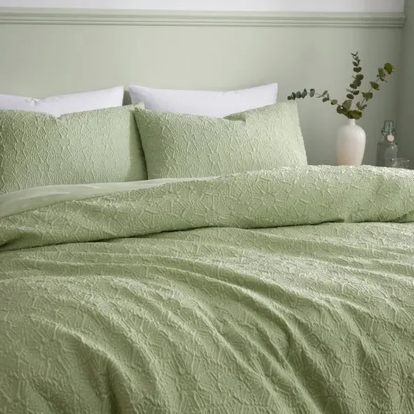 Duvet Cover & Pillowcase Set - Green, Polyester