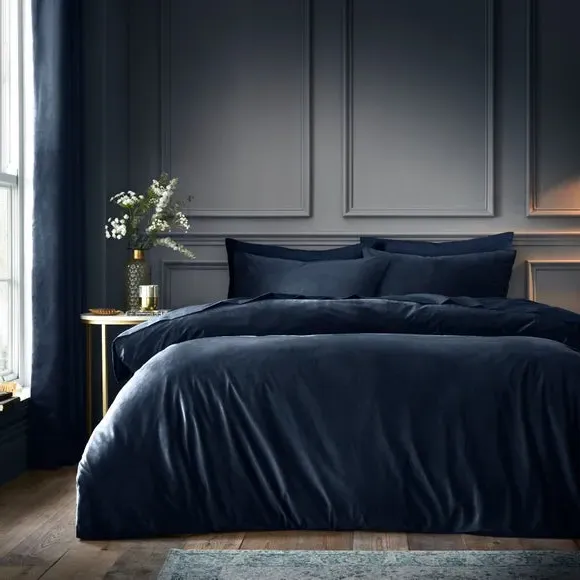 Duvet Cover & Pillowcase Set - Ink, Velour