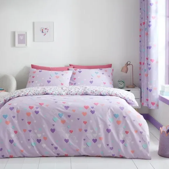 Duvet Cover & Pillowcase Set - Lilac, Cotton