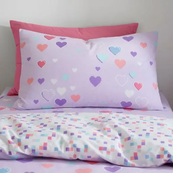 Duvet Cover & Pillowcase Set - Lilac, Cotton