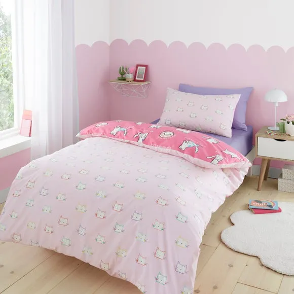 Duvet Cover & Pillowcase Set - Pink, Cotton