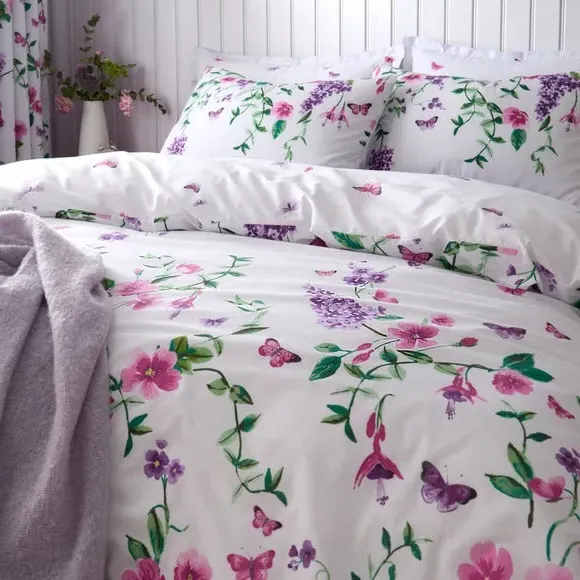 Duvet Cover & Pillowcase Set - Purple, Polycotton