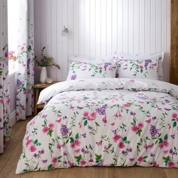 Duvet Cover & Pillowcase Set - Purple, Polycotton