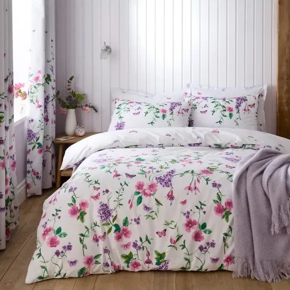 Duvet Cover & Pillowcase Set - Purple, Polycotton