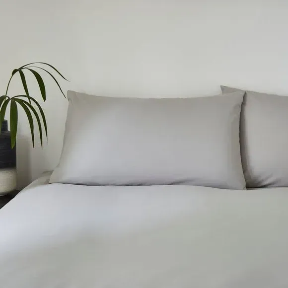 Duvet Cover & Pillowcase Set - Silver, Polycotton