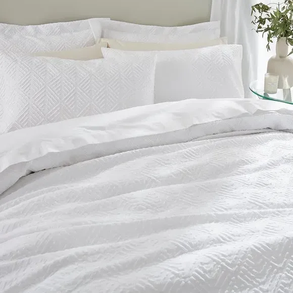 Duvet Cover & Pillowcase Set - White, Cotton