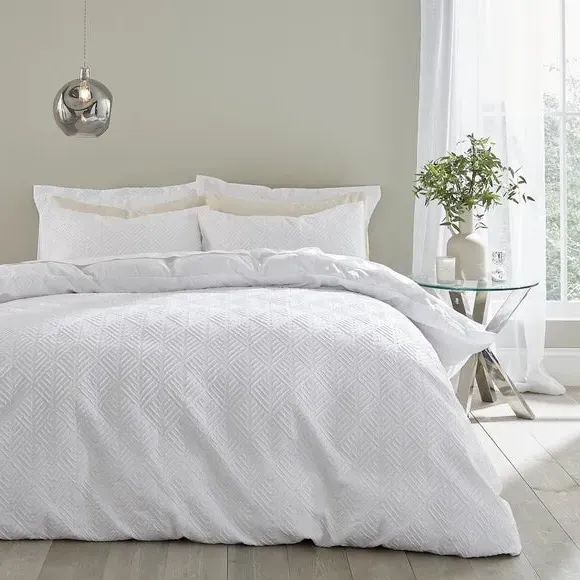 Duvet Cover & Pillowcase Set - White, Cotton