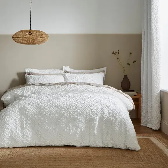 Duvet Cover & Pillowcase Set - White, Microfibre