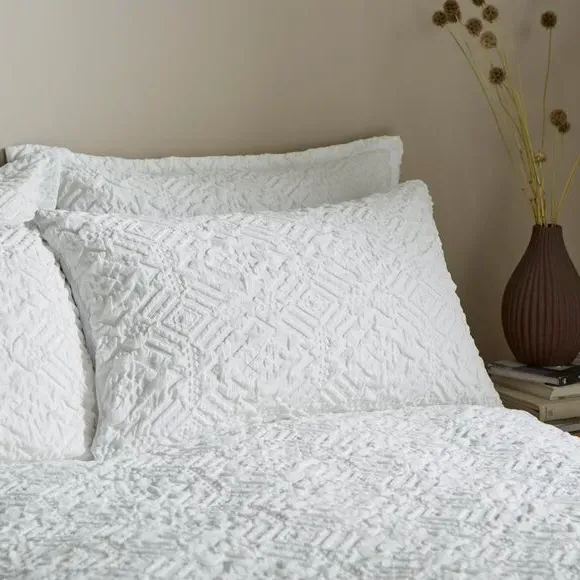 Duvet Cover & Pillowcase Set - White, Microfibre