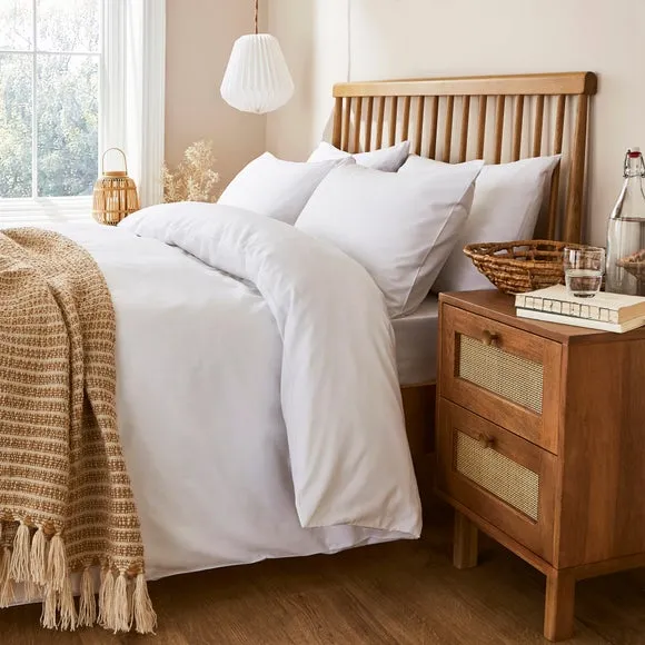 Duvet Cover & Pillowcase Set - White, Polycotton