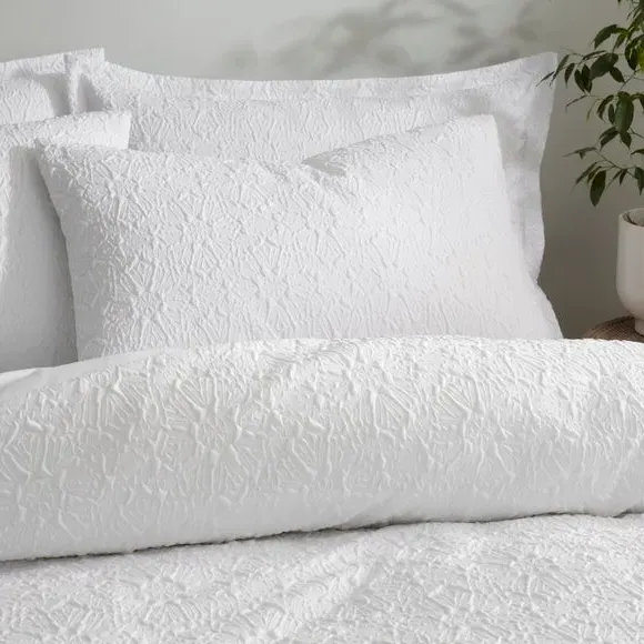Duvet Cover & Pillowcase Set - White, Polyester