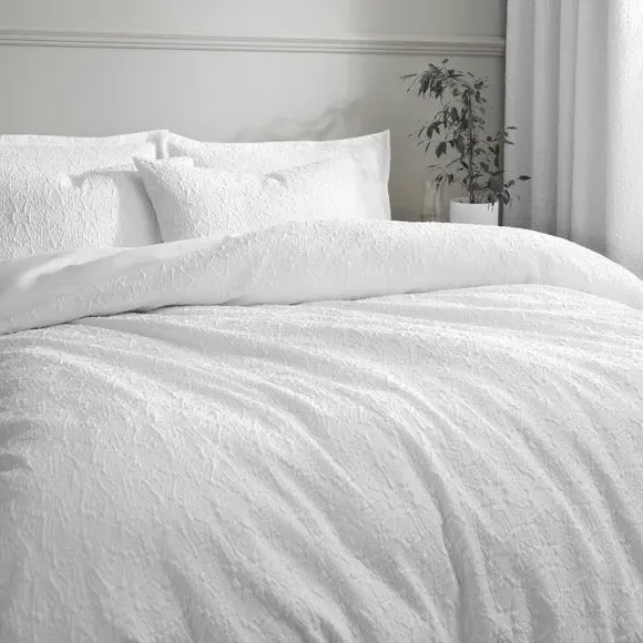 Duvet Cover & Pillowcase Set - White, Polyester