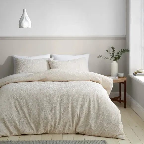 Duvet Cover & Pillowcase Set - White Sand, Polyester