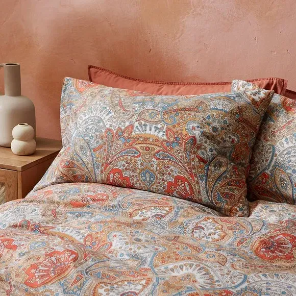 Duvet Cover Set Reversible - Orange, Cotton
