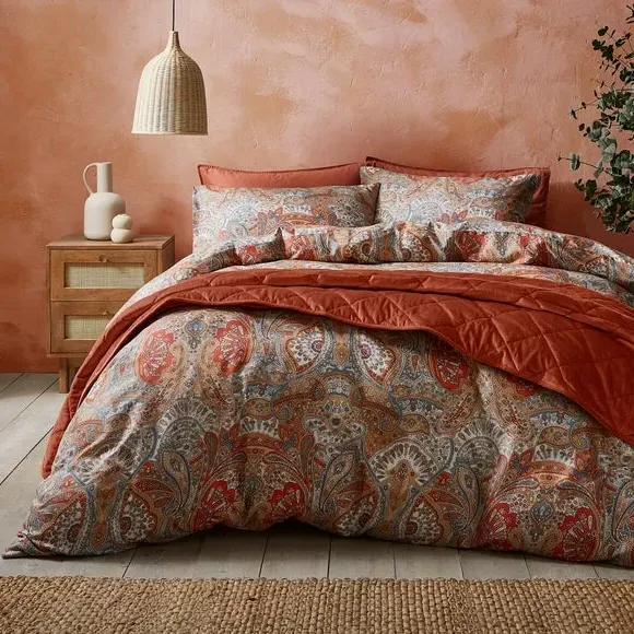 Duvet Cover Set Reversible - Orange, Cotton image