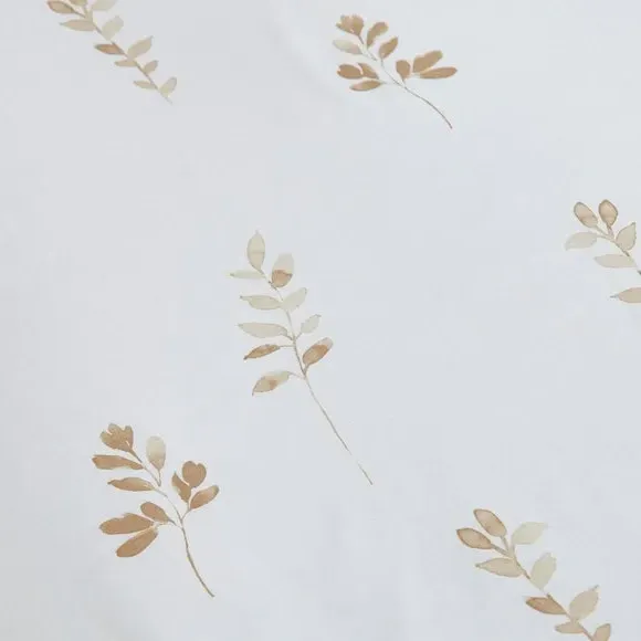 Duvet Cover Set Watercolour Leaf - White Sand