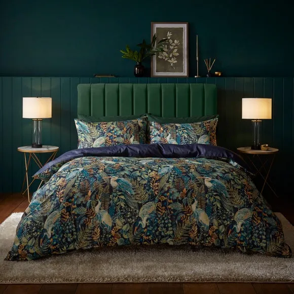 Duvet Cover Set with Button Closure - Navy, Polycotton