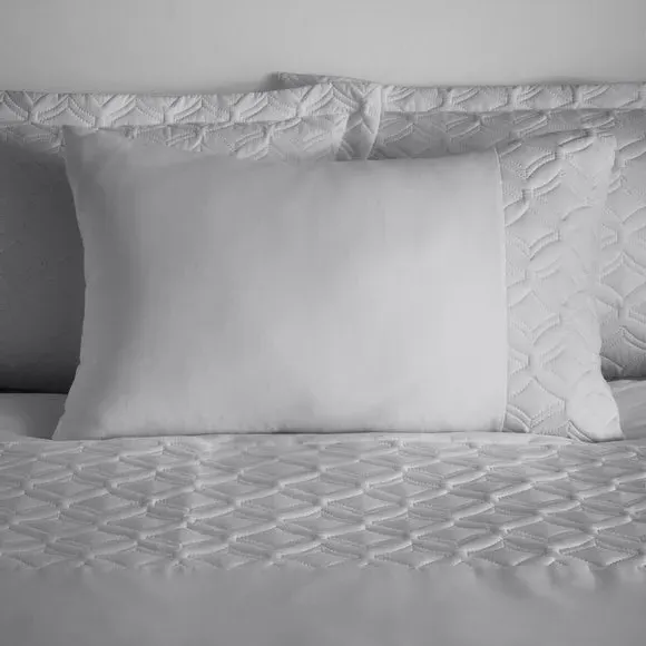 Duvet Cover Set with Embellished Print - Silver