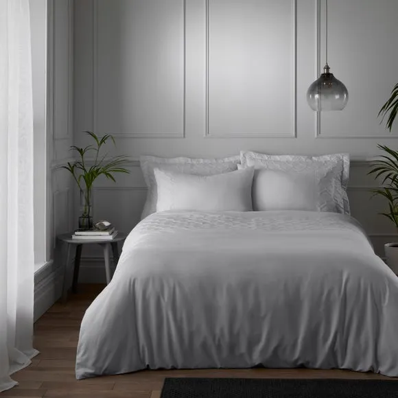 Duvet Cover Set with Embellished Print - Silver image