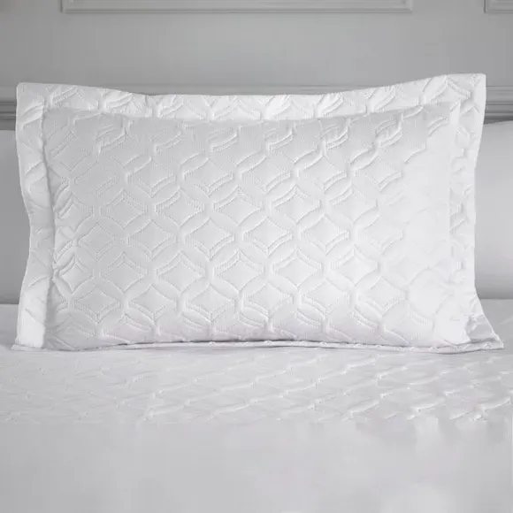 Duvet Cover Set with Embellished Print - White