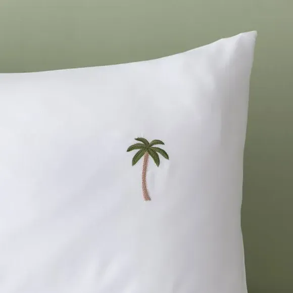 Duvet Cover Set with Embroidery - Green, Polyester