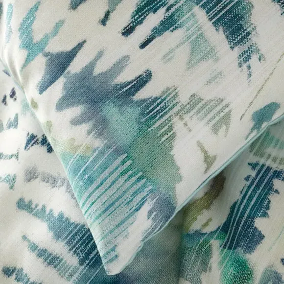 Duvet Cover Set with Fern Print - Green, Cotton