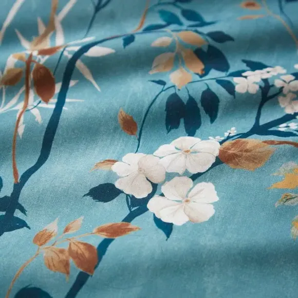 Duvet Cover Set with Floral Design - Mineral