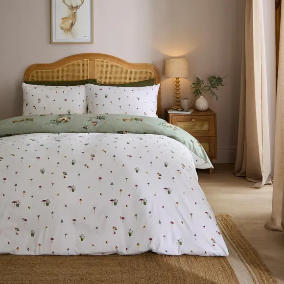 Duvet Cover Set with Forest Design - Brushed Cotton