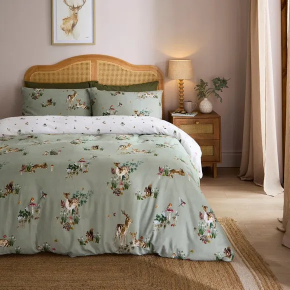 Duvet Cover Set with Forest Design - Brushed Cotton image