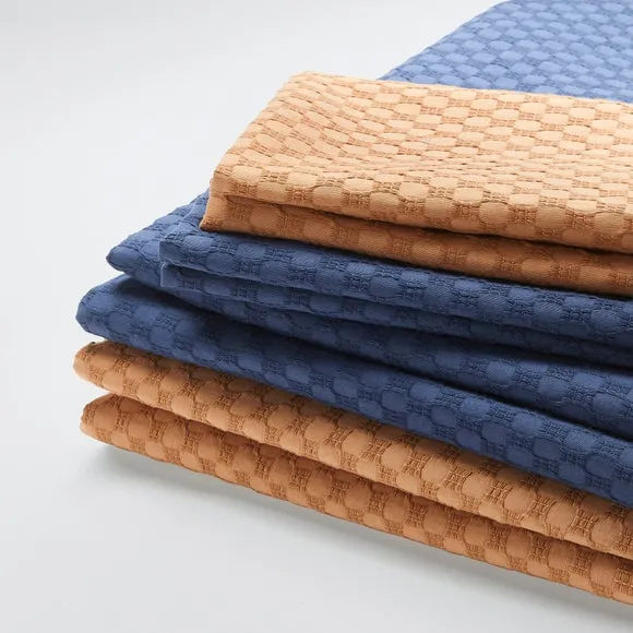 Duvet Cover Set with Honeycomb Pattern - Blue, Cotton