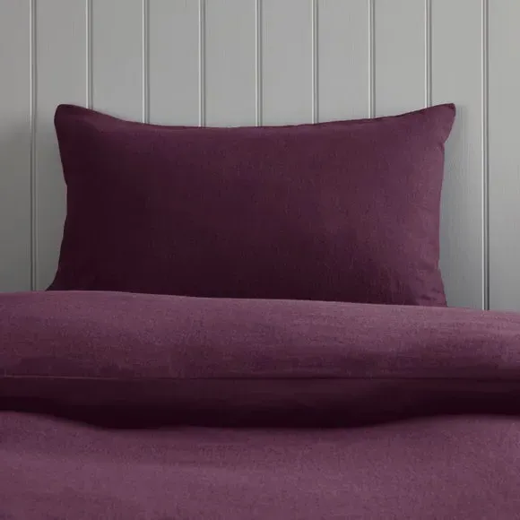 Duvet Cover Set with Pillowcase - Aubergine, Cotton