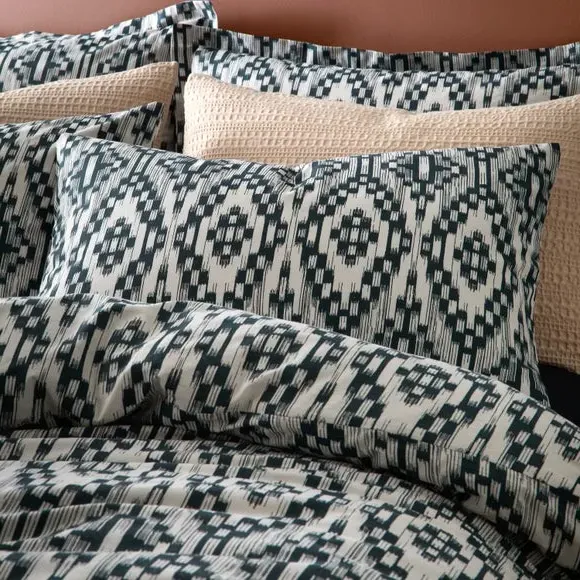 Duvet Cover Set with Pillowcase - Black, Cotton