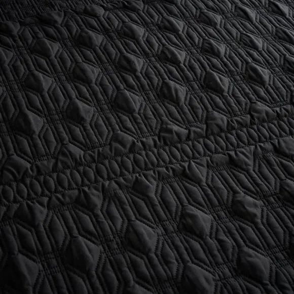 Duvet Cover Set with Pillowcase - Black, Polyester