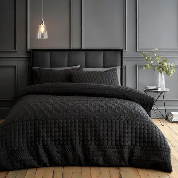 Duvet Cover Set with Pillowcase - Black, Polyester image