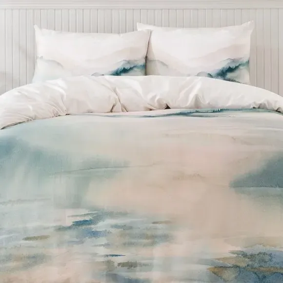 Duvet Cover Set with Pillowcase - Blue, Cotton