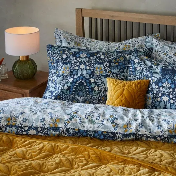 Duvet Cover Set with Pillowcase - Blue, Cotton