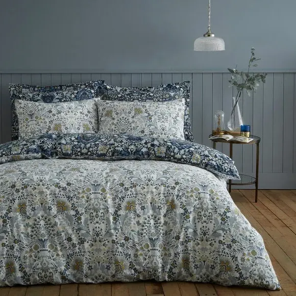 Duvet Cover Set with Pillowcase - Blue, Cotton