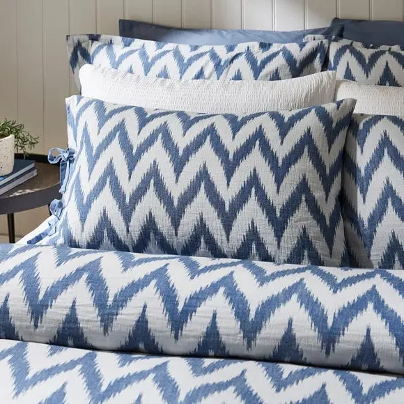 Duvet Cover Set with Pillowcase - Blue, Cotton