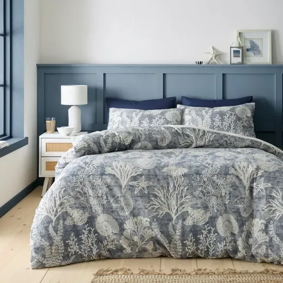 Duvet Cover Set with Pillowcase - Blue, Cotton