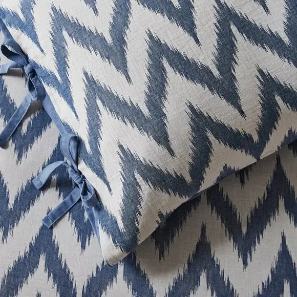 Duvet Cover Set with Pillowcase - Blue, Cotton