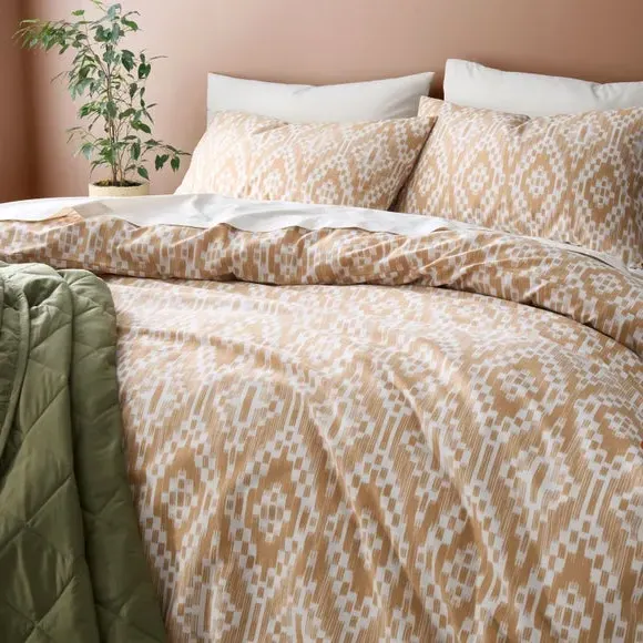 Duvet Cover Set with Pillowcase - Camel, Cotton