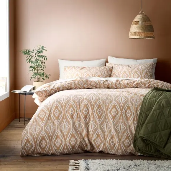 Duvet Cover Set with Pillowcase - Camel, Cotton