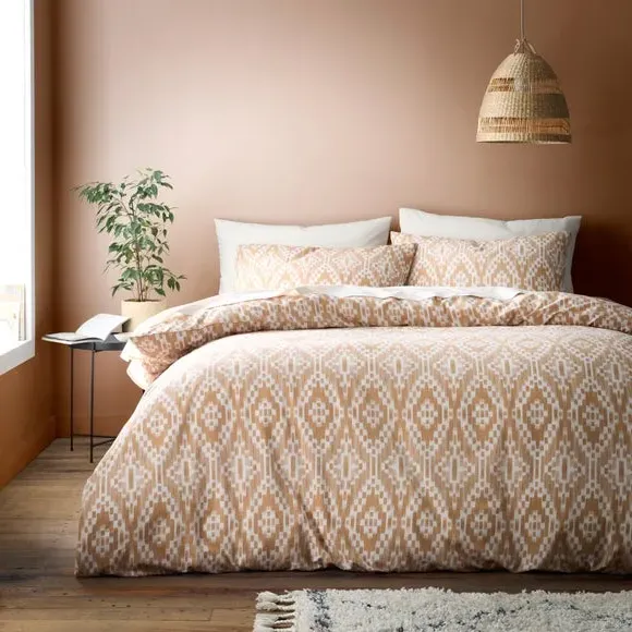 Duvet Cover Set with Pillowcase - Camel, Cotton